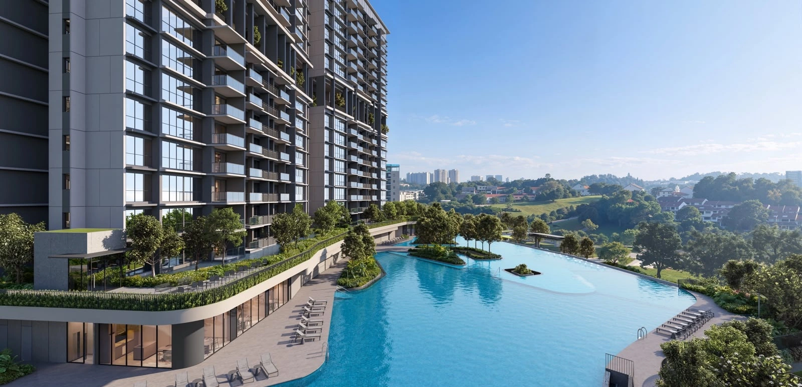 Lentor Gardens Residences signature 200m waterscape — artist's impression
